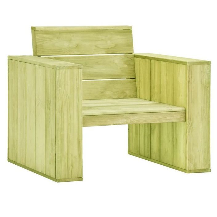 Chaise de jardin pin massif imprégné vert Vralee 89 cm - Photo n°1