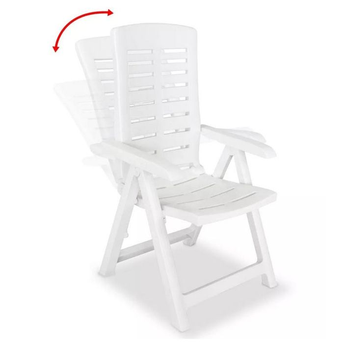 Chaise de jardin pliable plastique blanc Bouka - Lot de 2 - Photo n°2