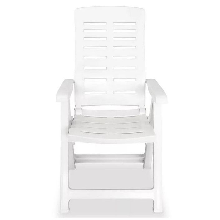 Chaise de jardin pliable plastique blanc Bouka - Lot de 2 - Photo n°3