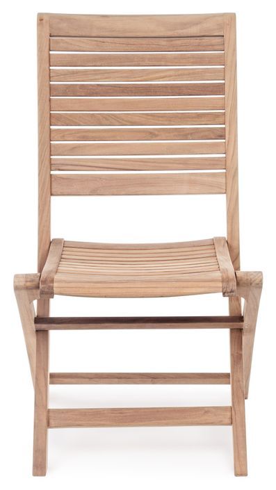 Chaise de jardin pliante en bois teck naturel Marina - Lot de 2 - Photo n°3