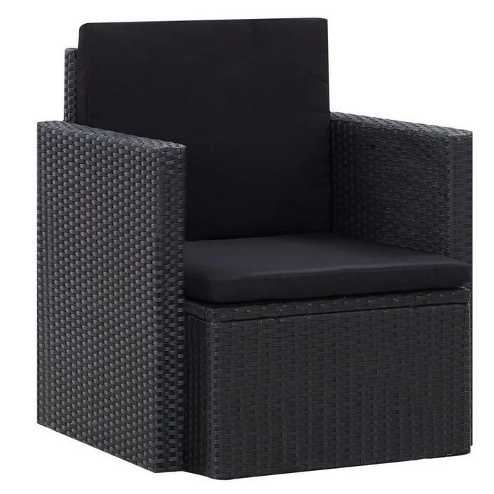 Chaise de jardin polyester et résine tressée noir Omiba - Photo n°1