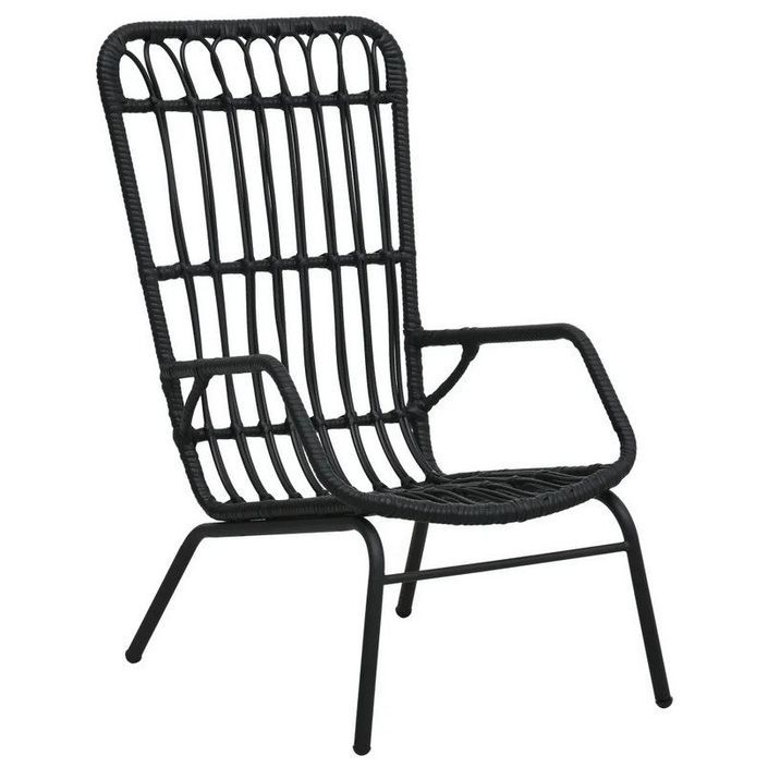 Chaise de jardin résine tressée et métal noir Andea - Photo n°1