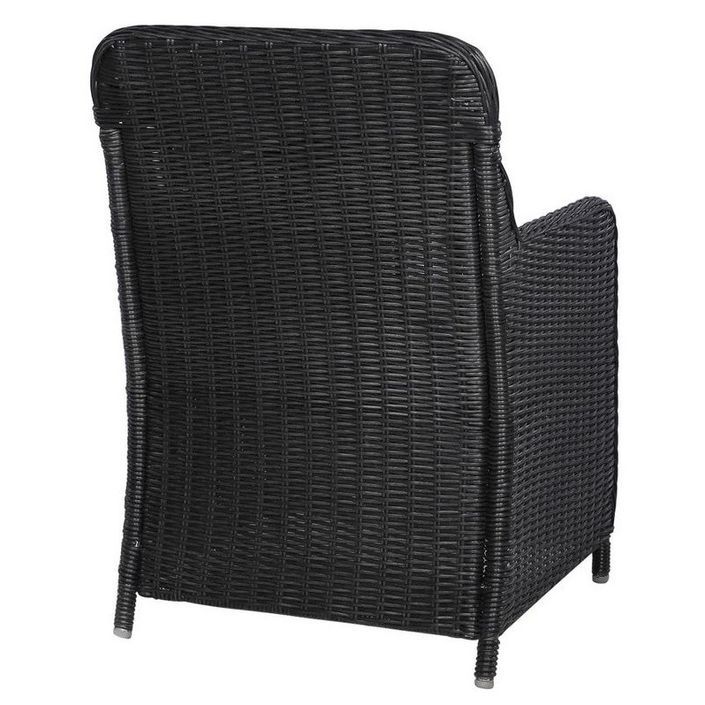 Chaise de jardin tissu gris et résine noire Iggem - Lot de 2 - Photo n°3