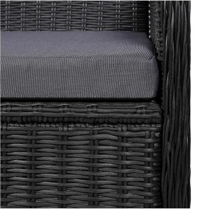 Chaise de jardin tissu gris et résine noire Iggem - Lot de 2 - Photo n°4