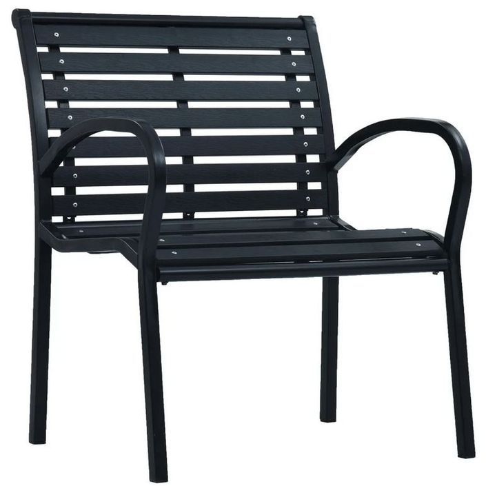 Chaise de jardin WPC et pieds métal noir Etrino - Lot de 2 - Photo n°1