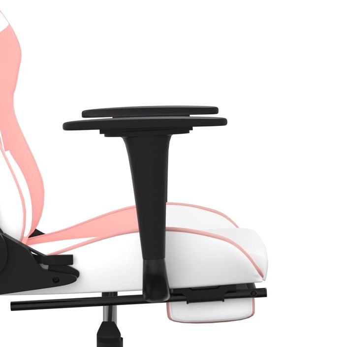 Chaise de jeu avec repose-pied Blanc et rose Similicuir - Photo n°11