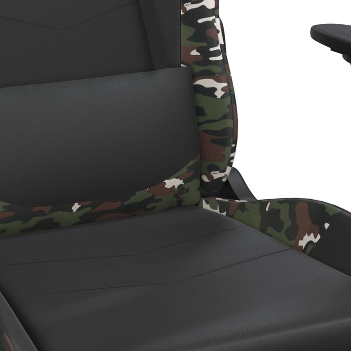 Chaise de jeu avec repose-pied Noir et camouflage Similicuir - Photo n°9