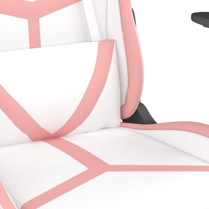 Chaise de jeu de massage Blanc et rose Similicuir - Photo n°8
