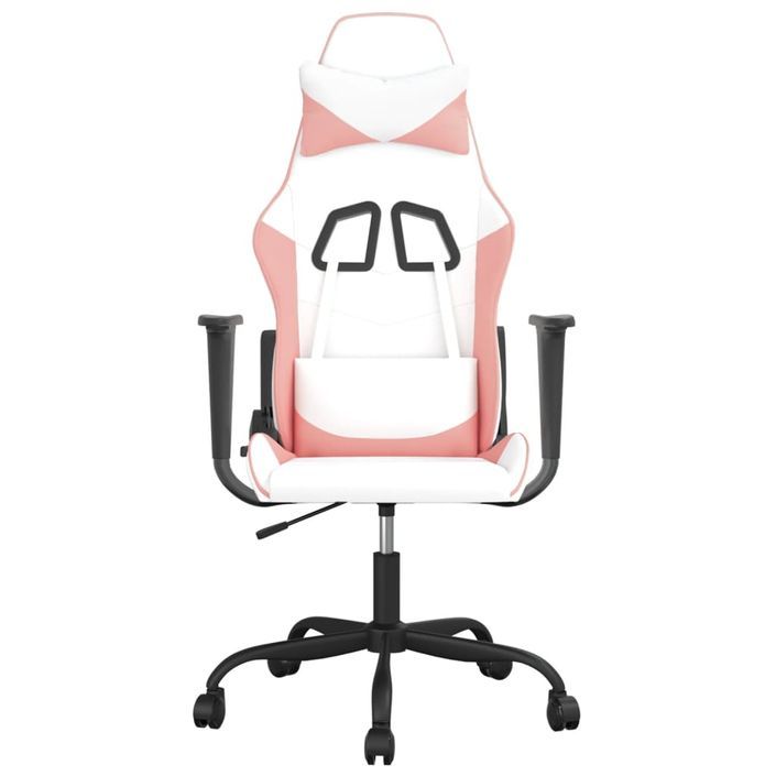 Chaise de jeu de massage Blanc et rose Similicuir - Photo n°3