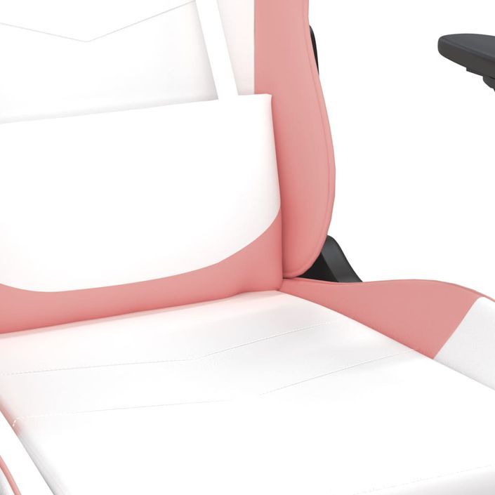 Chaise de jeu de massage Blanc et rose Similicuir - Photo n°8