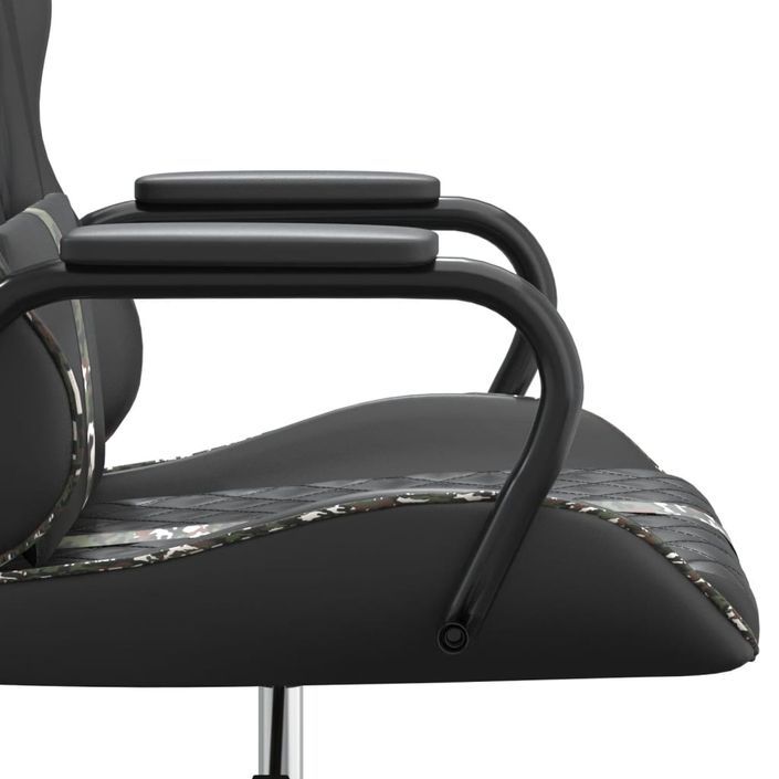 Chaise de jeu de massage camouflage et noir similicuir - Photo n°10