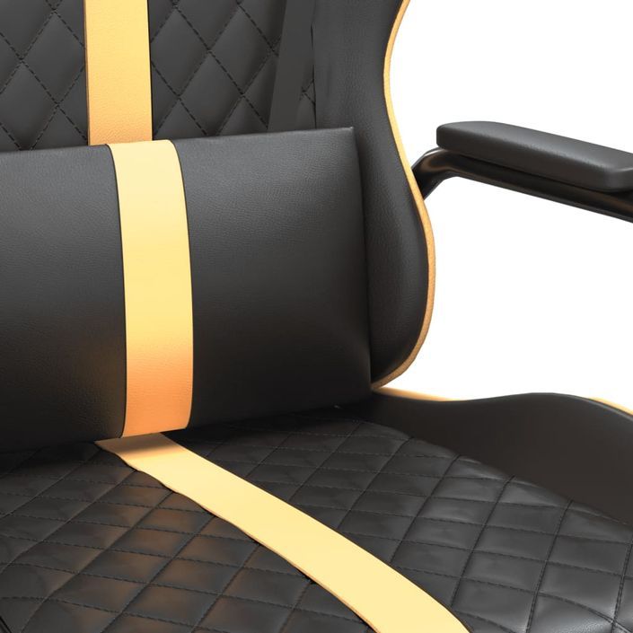 Chaise de jeu de massage doré et noir similicuir - Photo n°8