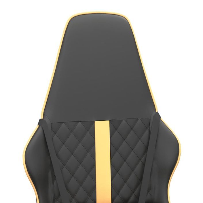 Chaise de jeu de massage doré et noir similicuir - Photo n°9