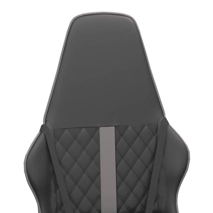 Chaise de jeu de massage gris et noir similicuir - Photo n°9