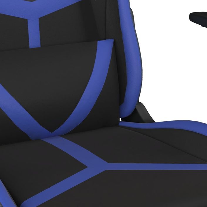 Chaise de jeu de massage Noir et bleu Similicuir - Photo n°8