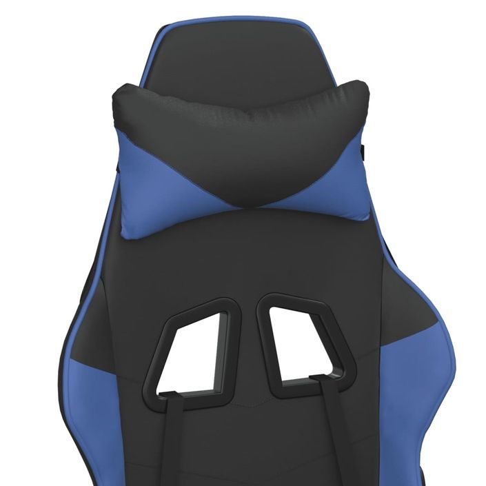 Chaise de jeu de massage Noir et bleu Similicuir - Photo n°9