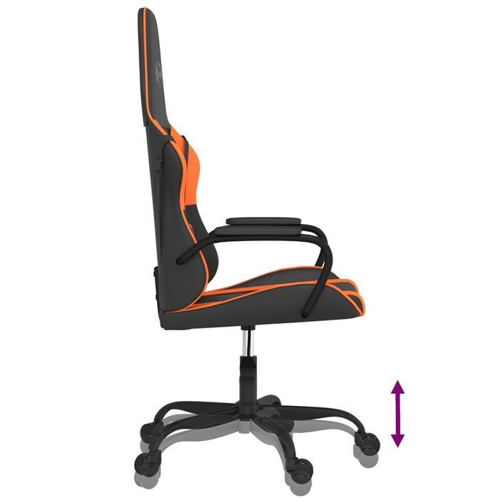 Chaise de jeu de massage Noir et orange Similicuir - Photo n°6