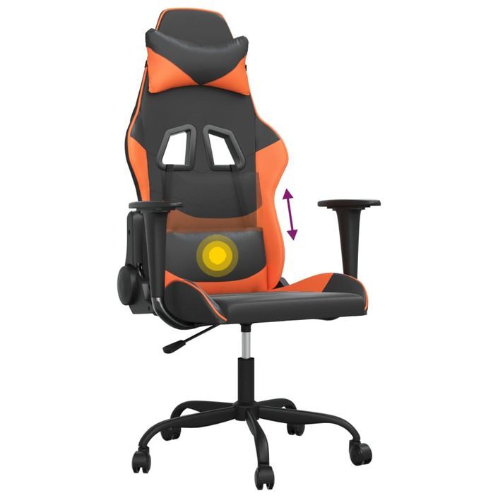 Chaise de jeu de massage Noir et orange Similicuir - Photo n°7