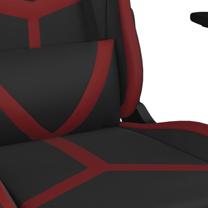 Chaise de jeu de massage Noir et rouge bordeaux Similicuir - Photo n°8