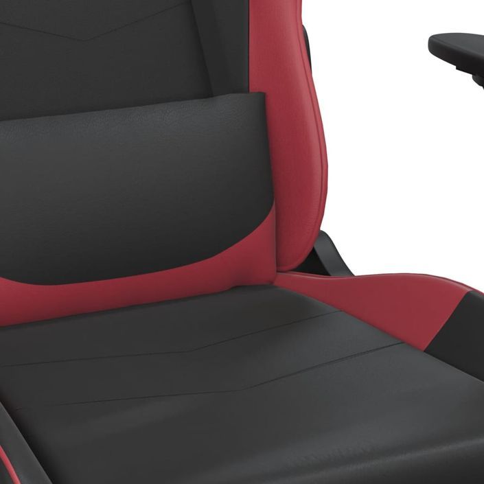 Chaise de jeu de massage Noir et rouge bordeaux Similicuir - Photo n°8