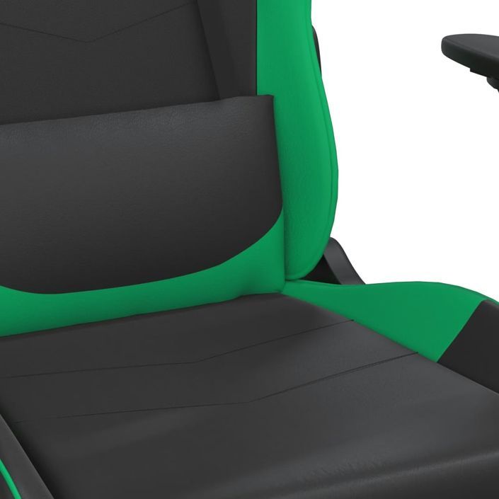 Chaise de jeu de massage Noir et vert Similicuir - Photo n°8
