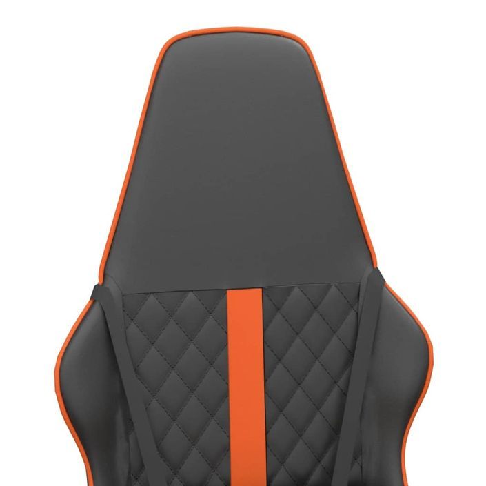Chaise de jeu de massage orange et noir similicuir - Photo n°9