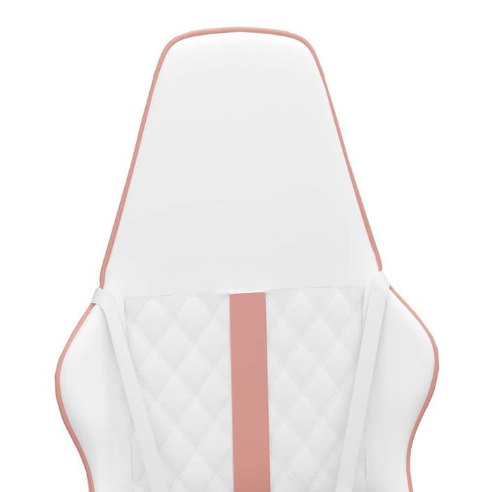 Chaise de jeu de massage rose et blanc similicuir - Photo n°8