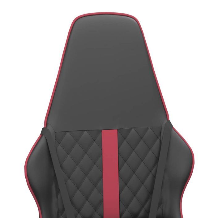 Chaise de jeu de massage rouge bordeaux et noir similicuir - Photo n°9