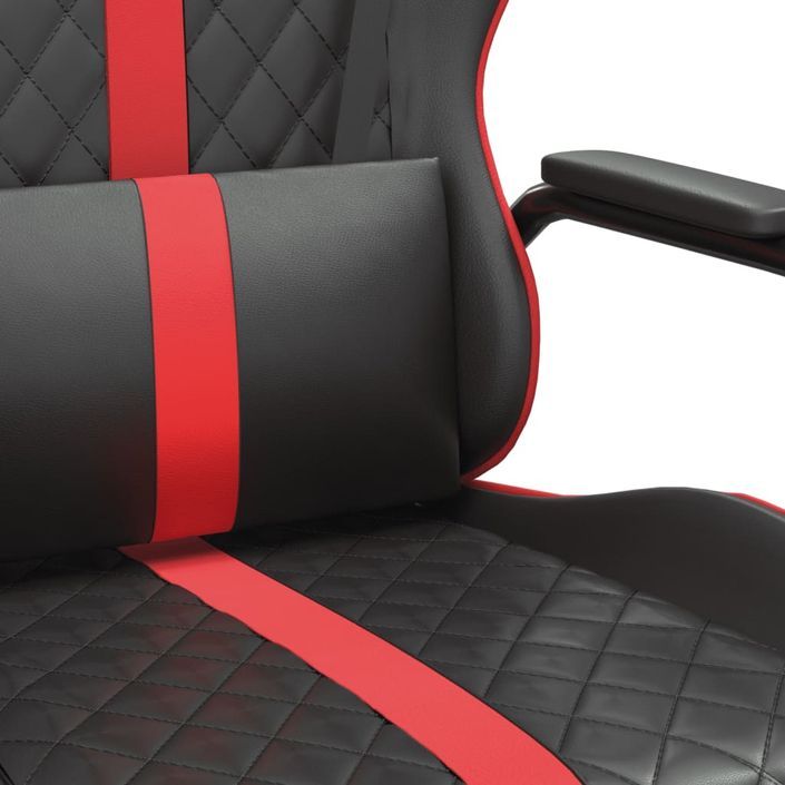 Chaise de jeu de massage rouge et noir similicuir - Photo n°8