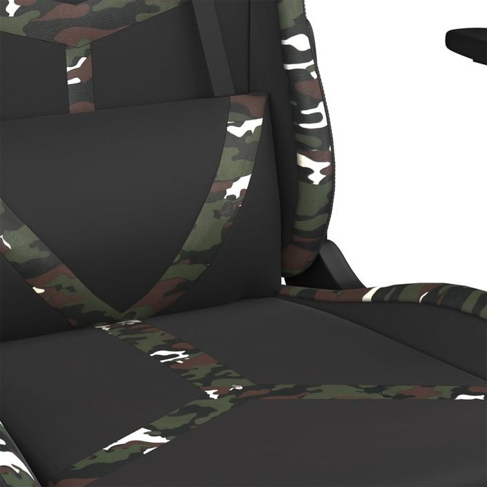 Chaise de jeu Noir et camouflage Similicuir - Photo n°8