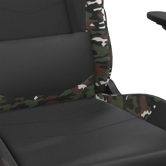 Chaise de jeu Noir et camouflage Similicuir - Photo n°8
