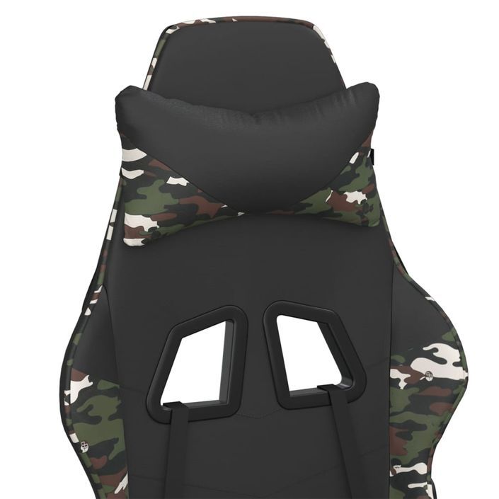 Chaise de jeu Noir et camouflage Similicuir - Photo n°9