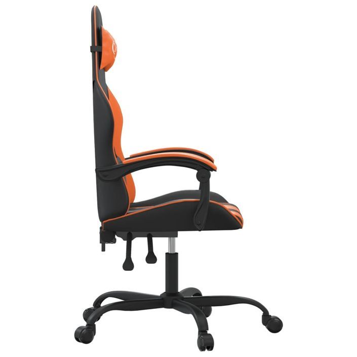 Chaise de jeu Noir et orange Similicuir - Photo n°4
