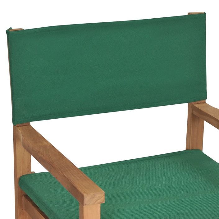 Chaise de metteur en scène Bois de teck solide Vert - Photo n°7