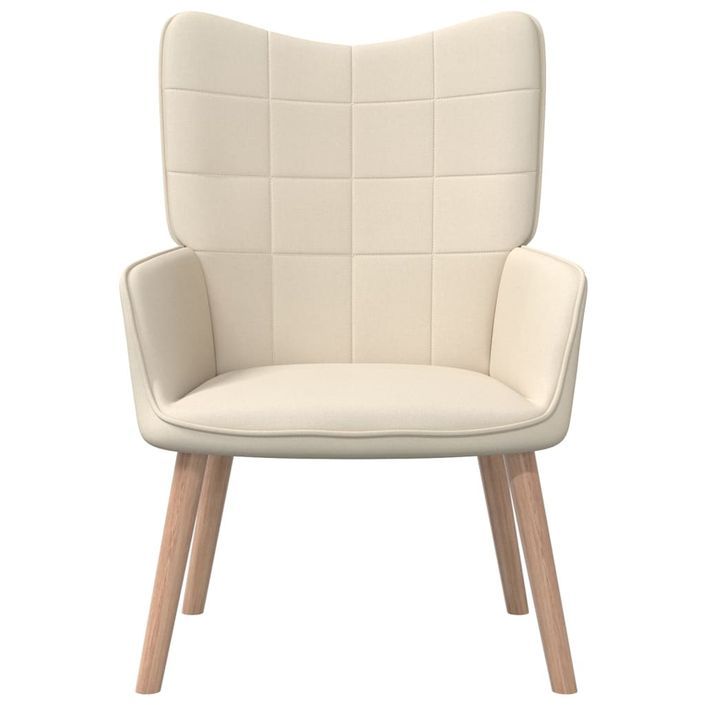 Chaise de relaxation 62x68,5x96 cm Crème Tissu 3 - Photo n°2