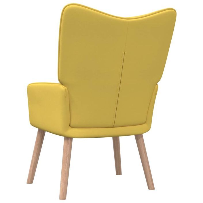Chaise de relaxation 62x68,5x96 cm Jaune moutarde Tissu - Photo n°4