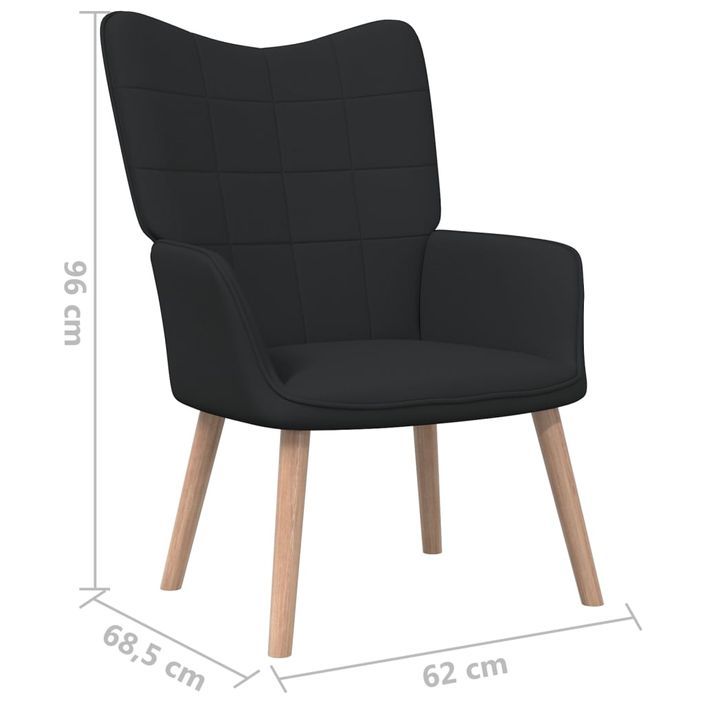 Chaise de relaxation 62x68,5x96 cm Noir Tissu 3 - Photo n°6
