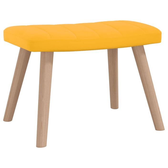 Chaise de relaxation avec repose-pied Jaune moutarde Velours 5 - Photo n°7