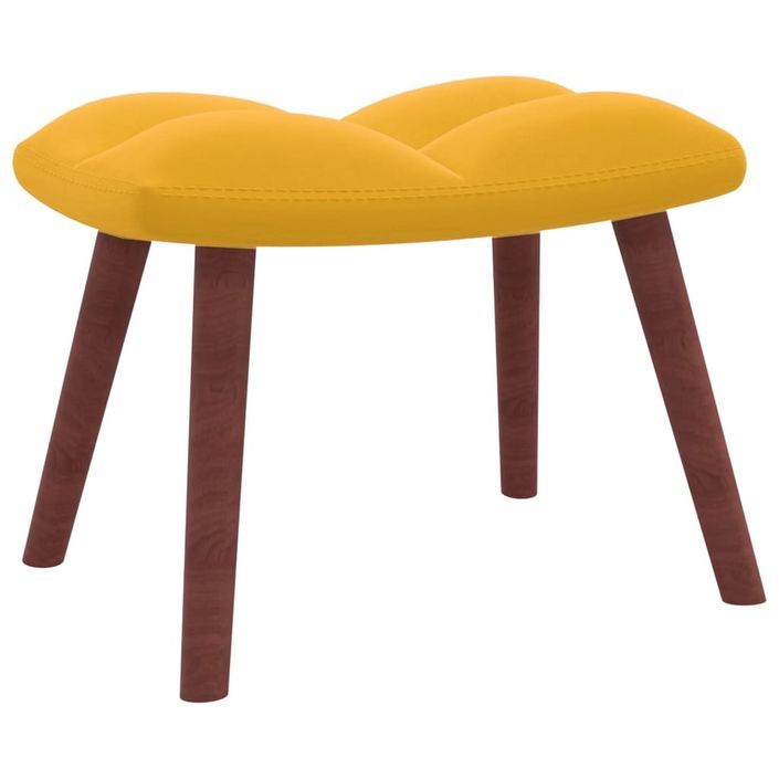 Chaise de relaxation avec repose-pied Jaune moutarde Velours 4 - Photo n°7