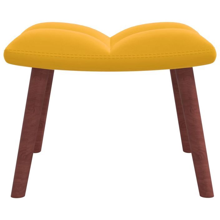 Chaise de relaxation avec repose-pied Jaune moutarde Velours 4 - Photo n°8