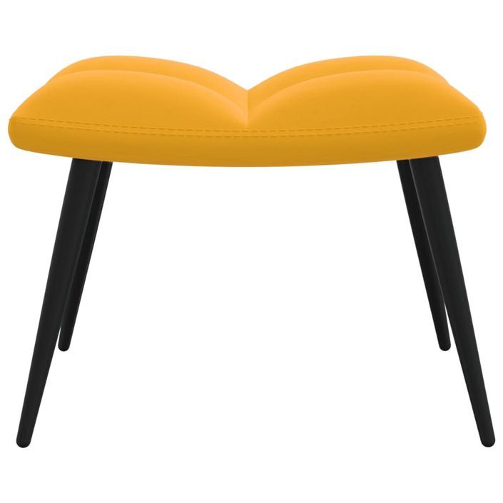 Chaise de relaxation avec repose-pied Jaune moutarde Velours 8 - Photo n°8