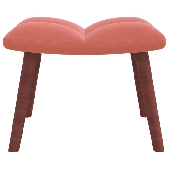 Chaise de relaxation avec repose-pied Rose Velours 7 - Photo n°8