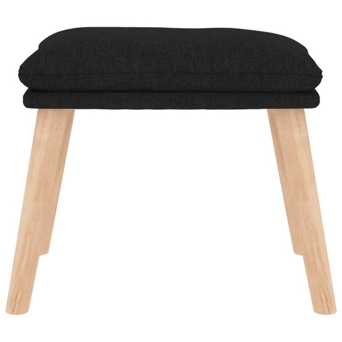 Chaise de relaxation avec tabouret Noir Tissu 5 - Photo n°11