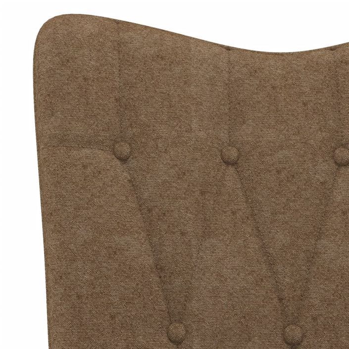 Chaise de relaxation avec tabouret Taupe Tissu 5 - Photo n°9