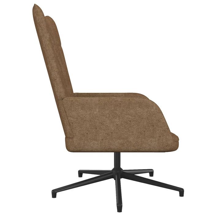 Chaise de relaxation avec tabouret Taupe Tissu 3 - Photo n°7