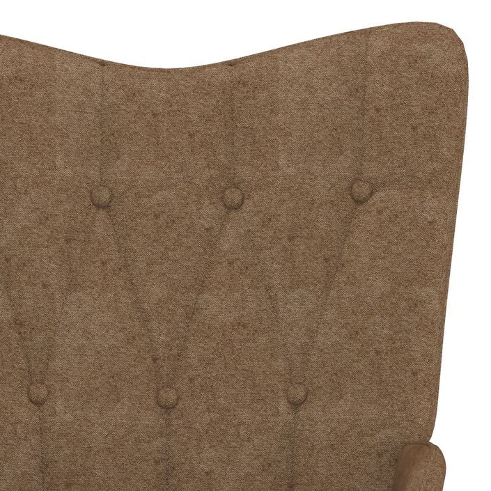 Chaise de relaxation avec tabouret Taupe Tissu 3 - Photo n°9