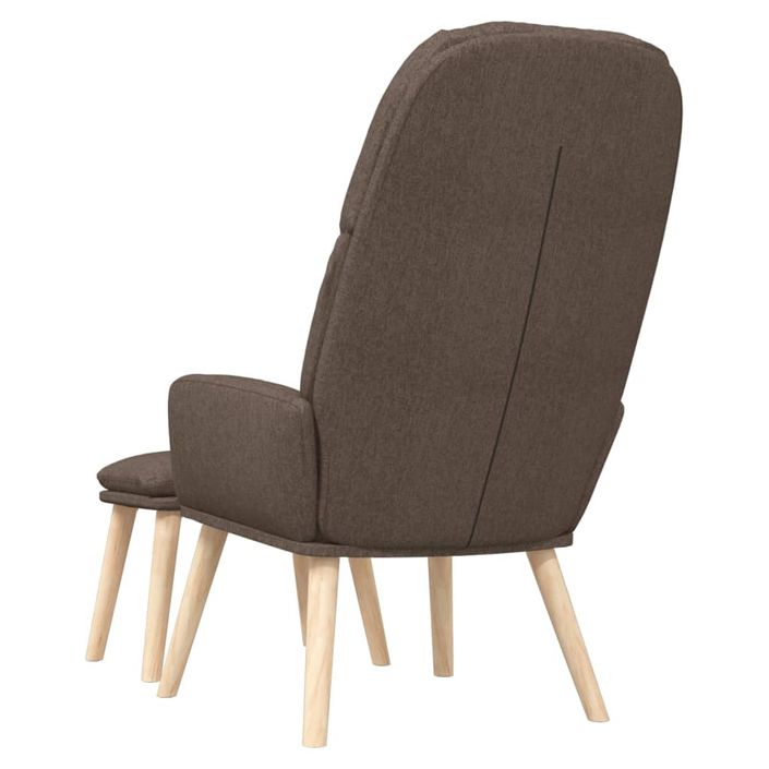 Chaise de relaxation avec tabouret Taupe Tissu - Photo n°5