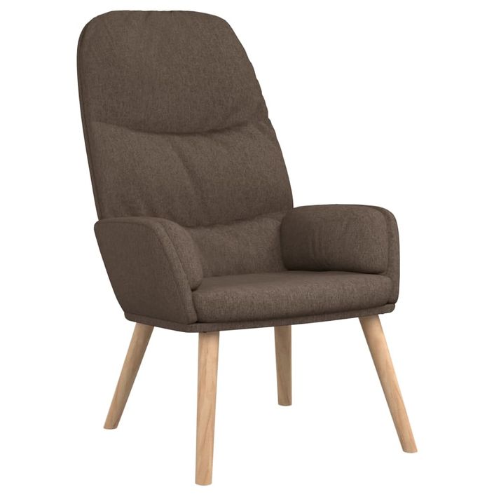 Chaise de relaxation avec tabouret Taupe Tissu - Photo n°6