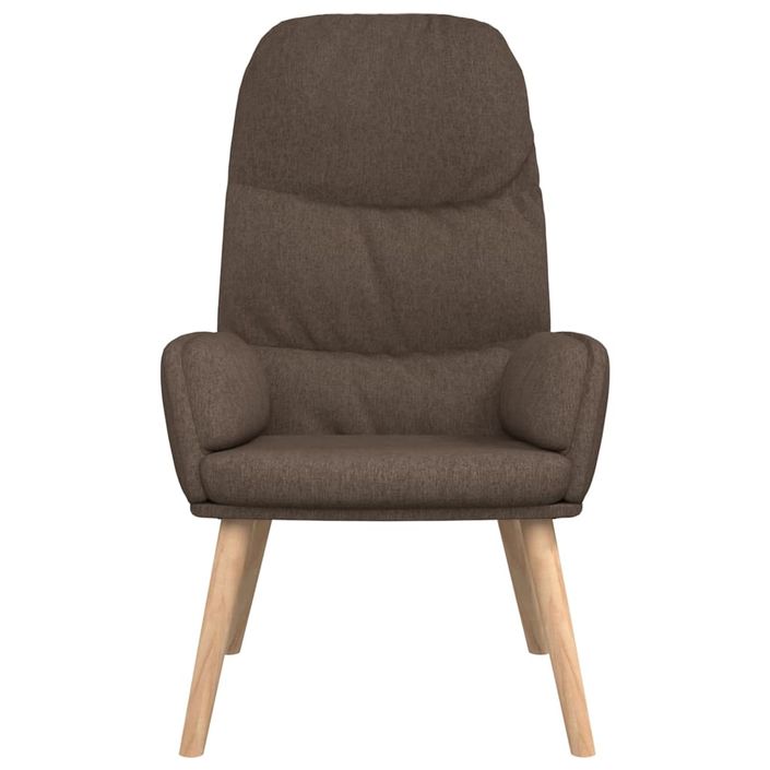 Chaise de relaxation avec tabouret Taupe Tissu - Photo n°7