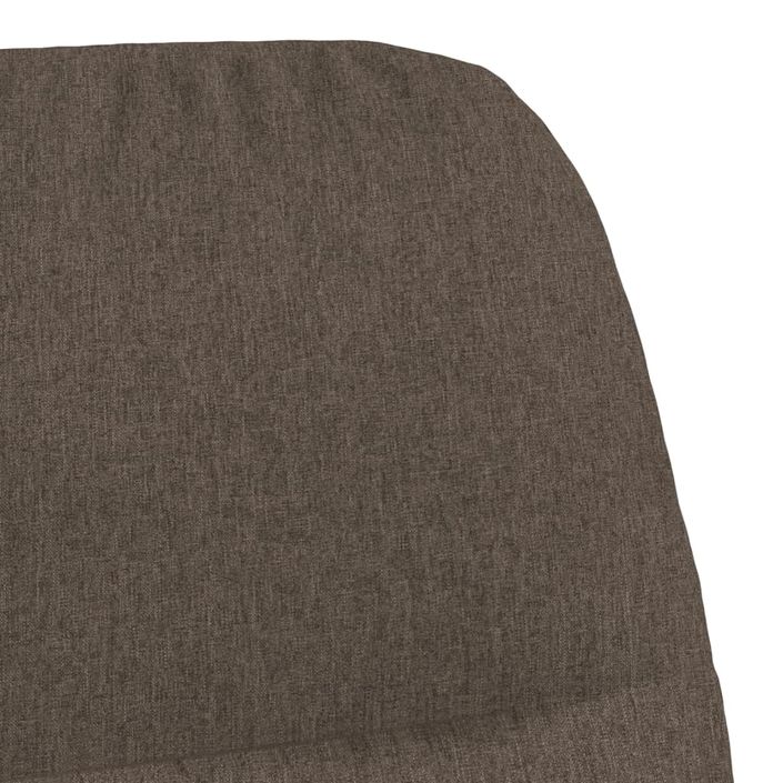 Chaise de relaxation avec tabouret Taupe Tissu - Photo n°8